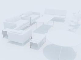 沙發(fā)組合3d模型家具效果圖 123