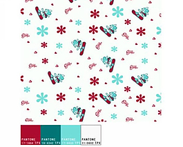 小貓滑雪面料