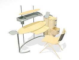 電腦桌3d模型桌子3d模型 3