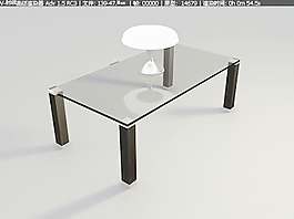玻璃茶幾3d模型家具效果圖 14