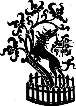 狗和樹剪貼畫