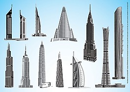 矢量世界著名的高層建筑
