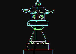 古建筑雕塑CAD飾物陳設圖紙素材1