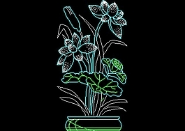 植物、盆景、花卉CAD飾物陳設(shè)圖紙素材2