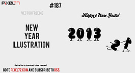 這一天# 187個免費矢量：新年的插圖