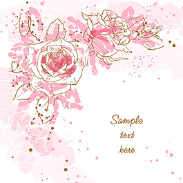 浪漫的手繪背景01矢量