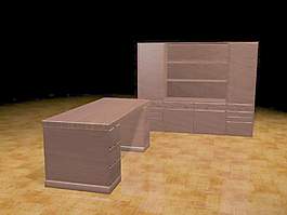 辦公家具辦公桌3d模型3d素材 17