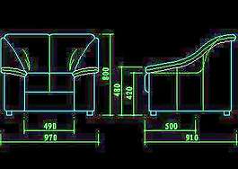 沙發(fā)圖塊-cad家具圖塊8