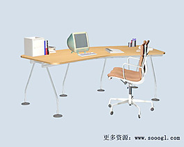辦公家具辦公桌3d模型3d素材 168
