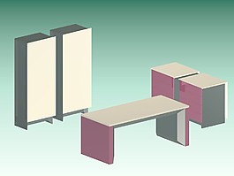 辦公家具辦公桌3d模型3d素材模板 196