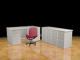 辦公家具辦公桌3d模型3d素材 205