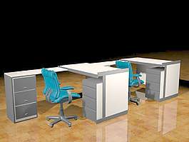 辦公家具辦公桌3d模型3d素材 204