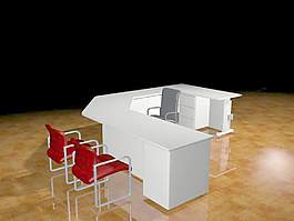 辦公家具辦公桌3d模型3d素材模板 216