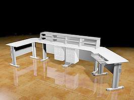 辦公家具辦公桌3d模型3d素材模板 210