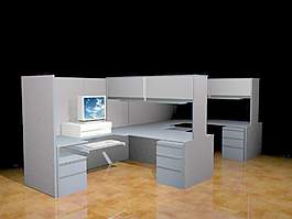 辦公家具辦公桌3d模型3d素材 236