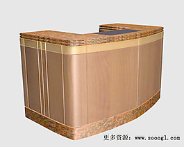 辦公家具接待臺(tái)3d模型3d素材模板 34