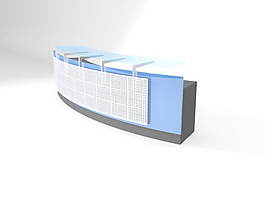 办公家具接待台3d模型接待台 31
