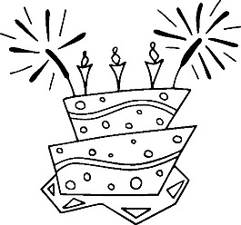 flat_cake_bw剪貼畫