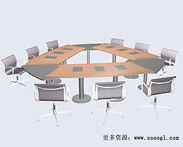 辦公家具會議桌3d模型辦公家具 5