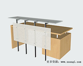 辦公家具接待臺3d模型3d素材模板 51