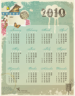 5 2010年歷矢量