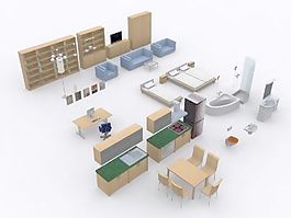 辦公家具家居3d模型辦公家具 3