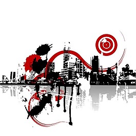 潮流城市插畫矢量圖