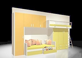 室內(nèi)設(shè)計(jì)兒童房3d素材3d模型 4