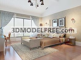 室內(nèi)設(shè)計(jì)臥室3d素材3d模型 39