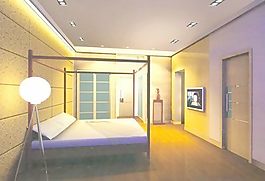 室內(nèi)設計臥室3d素材3d裝修模板 91