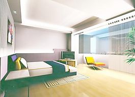 室內(nèi)設(shè)計(jì)臥室3d素材3d裝修模板 131