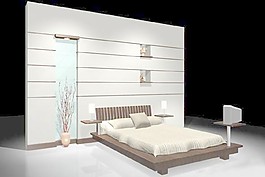 室內設計臥室3d素材3d裝修模板 198