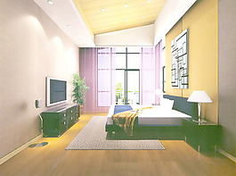 室內(nèi)設(shè)計(jì)臥室3d素材3d裝修模板 181