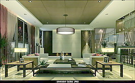 室內(nèi)設(shè)計(jì)客廳3d素材3d裝修模板 3