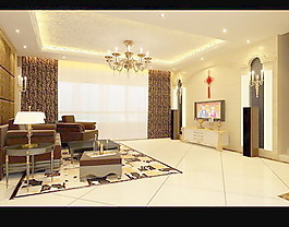 室內(nèi)設(shè)計客廳3d素材3d模型 138