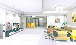 室內(nèi)設(shè)計客廳3d素材3d模型 23