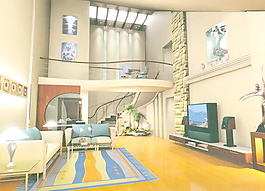 室內(nèi)設計客廳3d素材3d模型 37