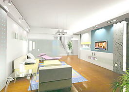 室內(nèi)設計客廳3d素材3d裝修模板 27