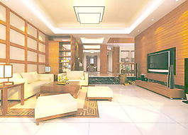 室內(nèi)設(shè)計(jì)客廳3d素材3d模型 44