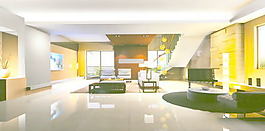 室內(nèi)設(shè)計客廳3d素材3d模型 132