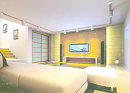 室內(nèi)設(shè)計(jì)客廳3d素材3d裝修模板 169