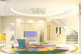 室內(nèi)設(shè)計(jì)客廳3d素材3d模型 208