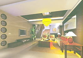 室內(nèi)設(shè)計客廳3d素材3d模型 231