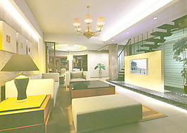 室內(nèi)設(shè)計(jì)客廳3d素材3d裝修模板 252