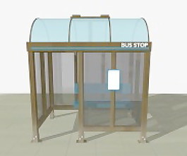 室外模型公交車站3d素材裝飾素材 8