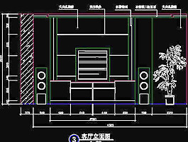 電視背景墻cad設(shè)計(jì)施工圖17