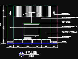 電視背景墻cad設(shè)計(jì)施工圖12