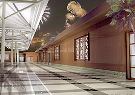 中式建筑3d模型下載3d 42