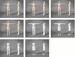 人物女性3d模型設(shè)計免費下載游戲人物模型 16