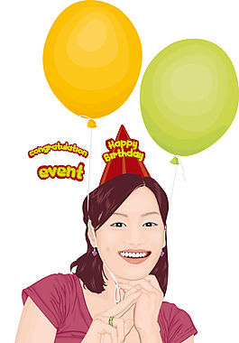 过生日的美女